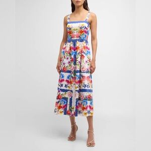 Borgo de Nor Ninet Midi Floral Dress Resort Chic Euro Summer Garden Wedding 8